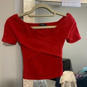 Red crop top